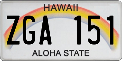 HI license plate ZGA151