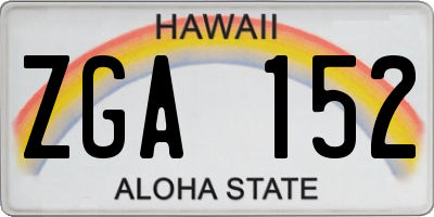 HI license plate ZGA152