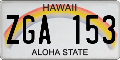 HI license plate ZGA153