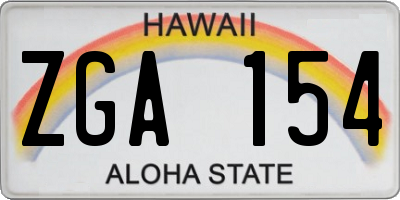 HI license plate ZGA154