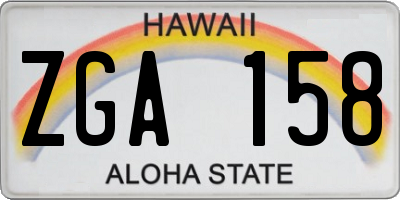 HI license plate ZGA158