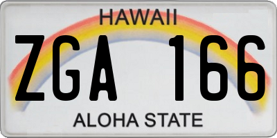 HI license plate ZGA166