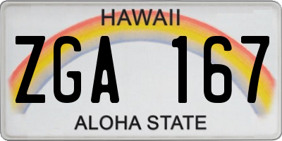 HI license plate ZGA167