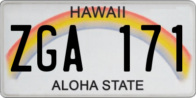 HI license plate ZGA171
