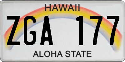 HI license plate ZGA177