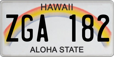HI license plate ZGA182