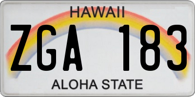 HI license plate ZGA183