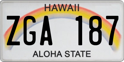 HI license plate ZGA187