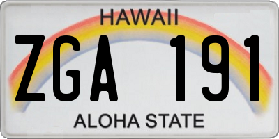 HI license plate ZGA191
