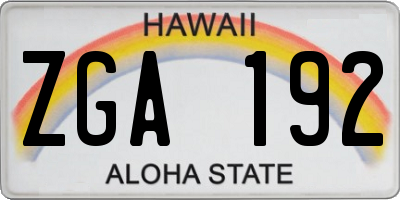 HI license plate ZGA192