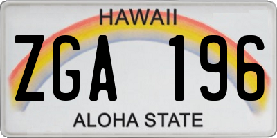 HI license plate ZGA196