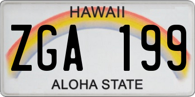 HI license plate ZGA199