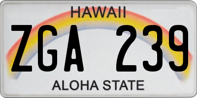 HI license plate ZGA239