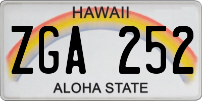 HI license plate ZGA252