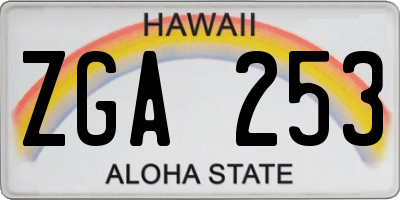 HI license plate ZGA253