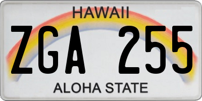 HI license plate ZGA255