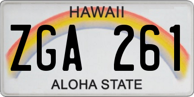 HI license plate ZGA261
