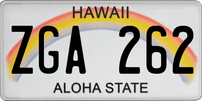 HI license plate ZGA262