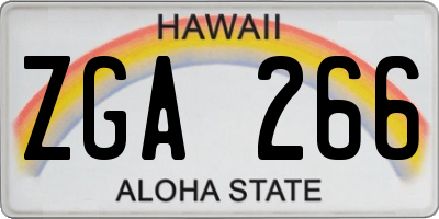 HI license plate ZGA266