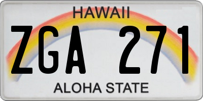 HI license plate ZGA271