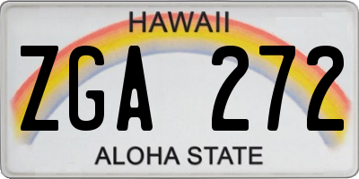 HI license plate ZGA272