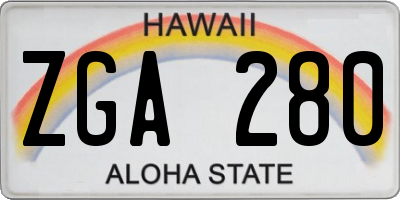HI license plate ZGA280