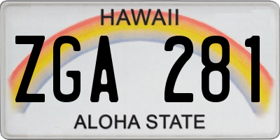 HI license plate ZGA281