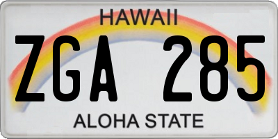 HI license plate ZGA285