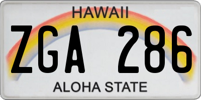 HI license plate ZGA286