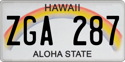 HI license plate ZGA287