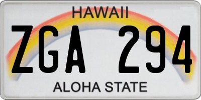 HI license plate ZGA294