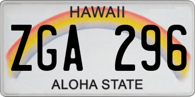 HI license plate ZGA296