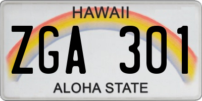 HI license plate ZGA301
