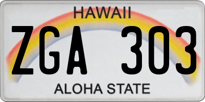 HI license plate ZGA303