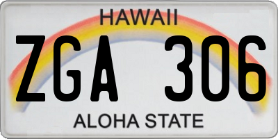 HI license plate ZGA306