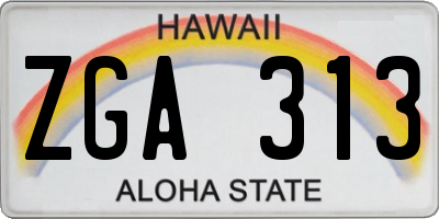HI license plate ZGA313