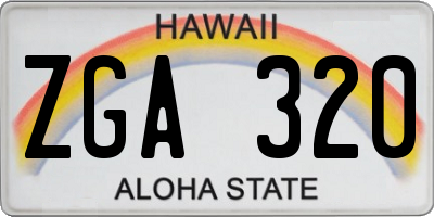 HI license plate ZGA320