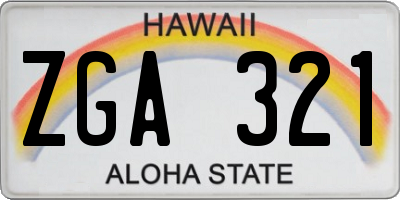 HI license plate ZGA321