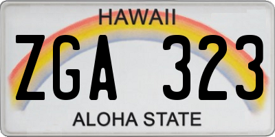 HI license plate ZGA323