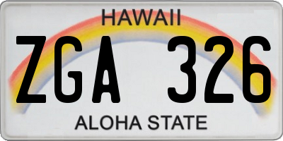 HI license plate ZGA326