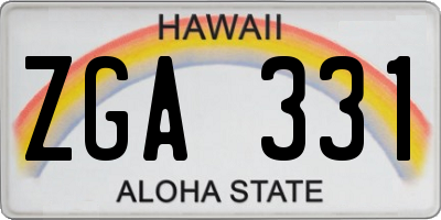 HI license plate ZGA331