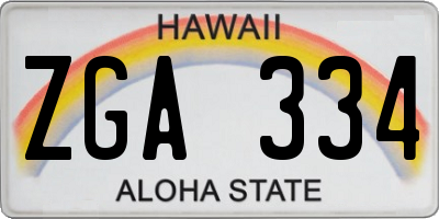 HI license plate ZGA334