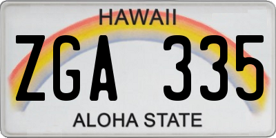 HI license plate ZGA335