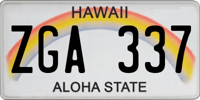 HI license plate ZGA337