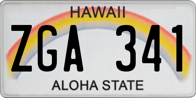 HI license plate ZGA341