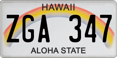 HI license plate ZGA347