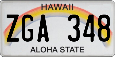 HI license plate ZGA348