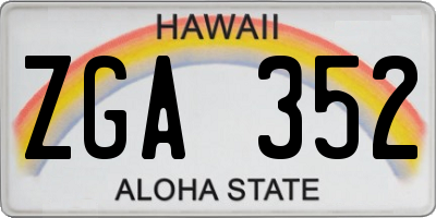 HI license plate ZGA352