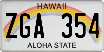 HI license plate ZGA354