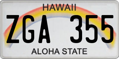 HI license plate ZGA355